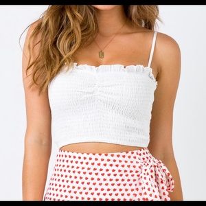 White Princess Polly cropped tank top